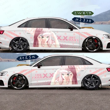 ZERO TWO стикер за автомобил с аниме момиче, странична обвивка на автомобила, графичния дизайн по размер автомобил, стикер за автомобил 