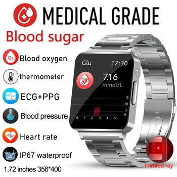 ЕКГ + ТОЧКИ безболезнен, неинвазивен нивото на глюкоза в кръвта, умни часовници за мъже, здравословни упражнения за измерване на кръвно налягане, умни часовници за жени, глюкометр