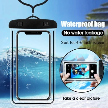 Универсален Мобилен Телефон Прозрачна, Водоустойчива Чанта Трехслойная Запечатани Дрейфующая Плажната Риболов, Подводен 6-инчов Плувен Суха Чанта