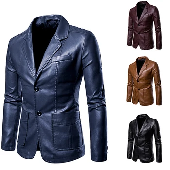 Мъжки яке, есенно-зимно топло палто, модерен мъжки сако, палто, кожено яке, мотор