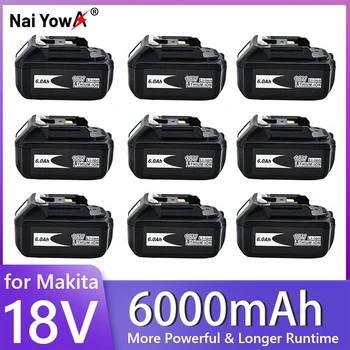 Нов За 18v Makita Батерия 6000 mah Акумулаторна Мощност Инструменти Батерия с LED Литиево-йонна батерия Подмяна на LXT BL1860B BL1860 BL1850