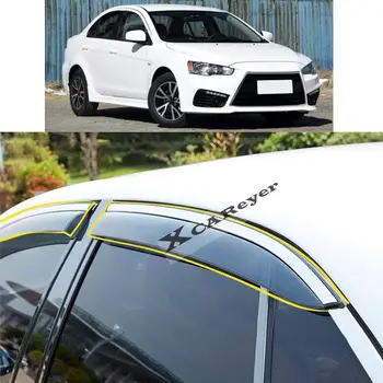 За Mitsubishi Lancer EX 2010 2011 2012 2013 2014 2015 2016, автомобили стикер, пластмасово стъкло, вятърна козирка, за защита от дъжд/слънце, отдушник