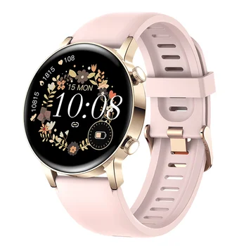 2023 Bluetooth предизвикателство женски смарт часовници дамски AMOLED 360 * 360 HD екран, дисплей часовник с потребителски циферблат SmartWatch за Xiaomi / apple