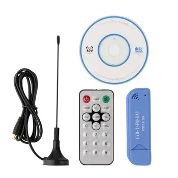 USB 2.0 Цифрова DVB-T SDR + DAB + FM HDTV Видеооборудование TV Тунер Приемник-Диск с Антена RC RTL2832U и USB-ключ FC0012