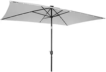 Чадър със светодиодна подсветка на слънчева батерия, 10 x 6,5 см, кафява