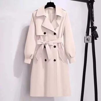 Новата есенно-зимна вълна яке, женски двубортные палто, елегантно палто, основно палто, висококачествена вълнена дълга козина, дамски блузи 3XL