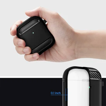 Защитен калъф за слушалки с модел от въглеродни влакна За Apple Case Cover На Apple, 1/2 [Видима led подсветка]