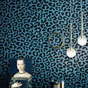 Модерни сини леопардовые тапети Спалня хол Фон на стената на магазин за дрехи Тапети на Тема украса на хотела Художествена стикер