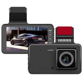 Видеорекордер за нощно виждане Clear Full 1080P с двойна леща, 4-инчов видеорекордер, автомобилен видеорекордер, резервната камера за кола