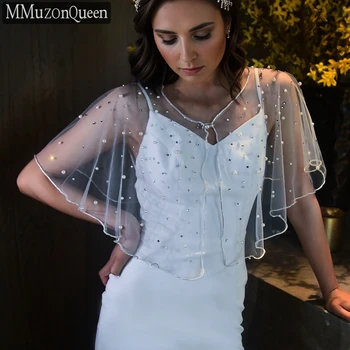 MZB02 Сватбена Болеро с кристали, женствена рокля с перли, палта, лятна яке с мъниста, сватбени аксесоари за сватба 2023