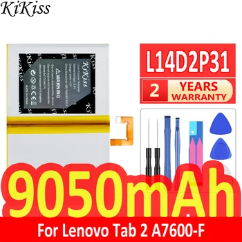 KiKiss 9050 ма L14D2P31 За Lenovo Tab 2 A7600-F A10-70F Tab2 A10-70 A10-70L Батерия + Безплатни Инструменти