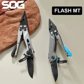 SOG FLASH MT Multotool Многофункционален сгъваем нож, клещи, Преносим инструмент за ремонт на оцеляване в нощуване на открито