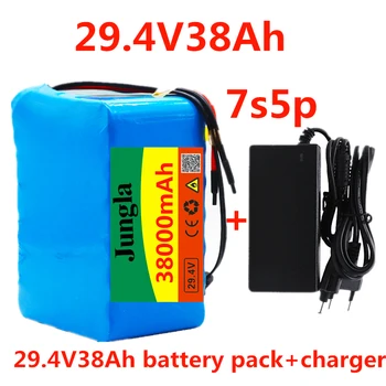 24 В 38Ah 7S5P батерия 250 W 29,4 В 38000 ма литиево-йонна батерия за инвалидни колички, електрически мотор и пакет с BMS + зарядно устройство