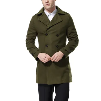 Ново зимно палто, вълнена 2023 г., мъжко дълго яке, памучно гъст топло мъжко палто