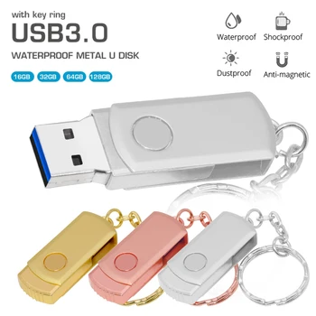 USB Флаш памет Висока скорост на Реалния капацитет 128 GB, 64 GB, 32 GB, USB 3.0 Метална Писалка-Памет от 16 GB, Memory Stick Устройство за Съхранение на U Диск